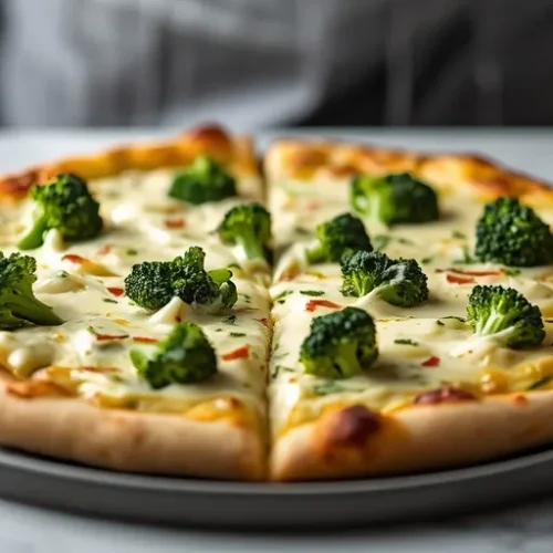 homemade broccoli alfredo pizza recipe