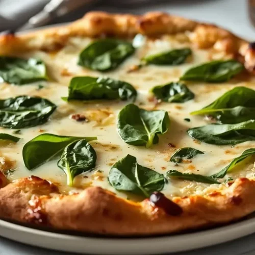 homemade creamy spinach white pizza recipe