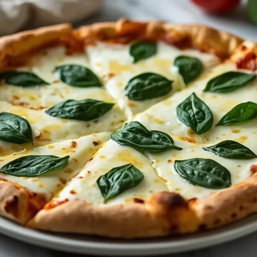 homemade garlic spinach pizza recipe