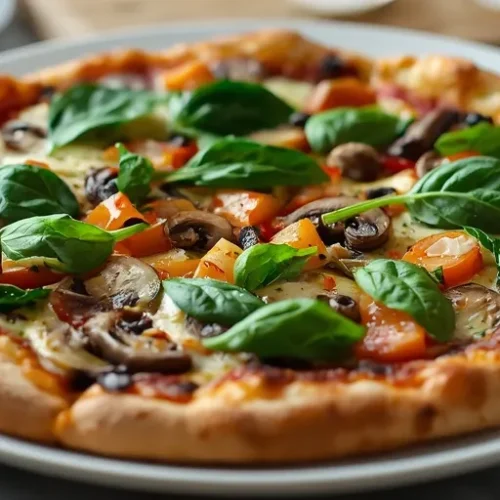 homemade mushroom spinach pizza recipe