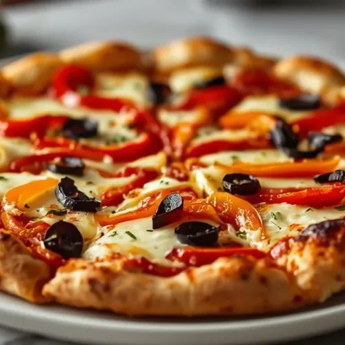 homemade roasted pepper pizza recipe