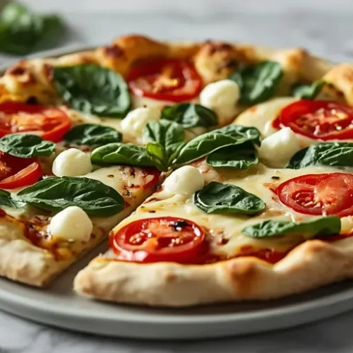 homemade tomato spinach pizza recipe