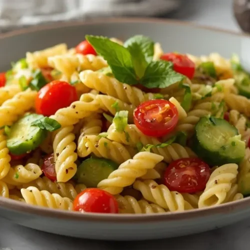 Mediterranean Avocado Pasta Salad recipe
