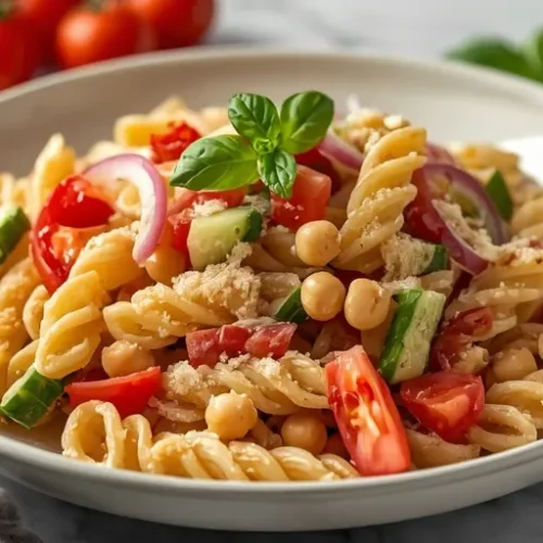 mediterranean chickpea pasta salad recipe