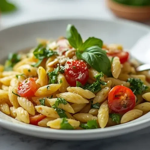 Mediterranean Pesto Orzo recipe