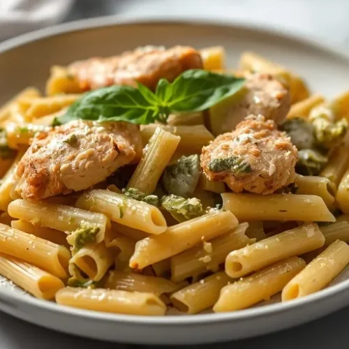 one pot creamy chicken pesto pasta recipe