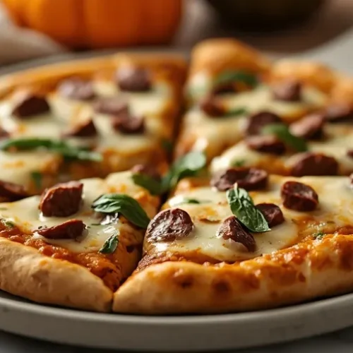 Pumpkin Turkey Sausage Pizza recipe