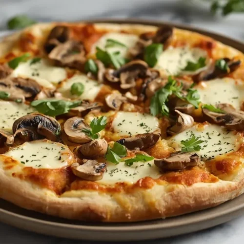 Ricotta Mushroom White Pizza recipe
