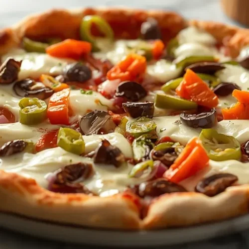 Roasted Veggie Alfredo Pizza recipe