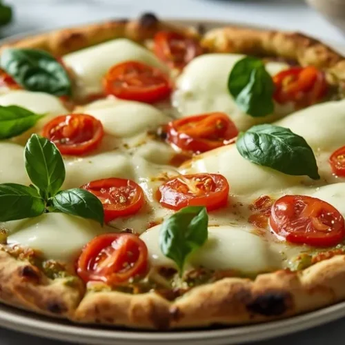 Tomato Basil Pesto Pizza recipe
