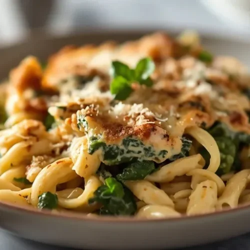 Turkey Spinach Pasta Bake recipe